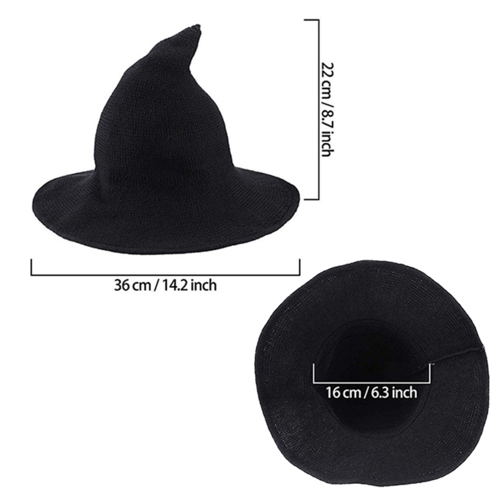 Modern Witch Hat Wool Knit Cap Halloween Costume - Picture 6 of 13